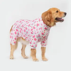 Dog Pajama Recovery Suit, Shirt, Soft Stretchable Watermelon Pattern, Universal Fit for Dogs & Cats, Winter Wear, Sizes S-6xl