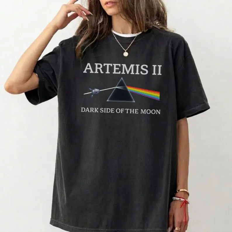Artemis II Mission T-Shirt, Dark Side of the Moon Space Tee, Future Moon Mission Shirt, 2026 Rocket Launch Gift