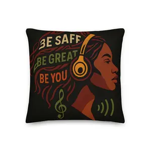 Be Safe, Be Great, Be You Black Queen Pillow!