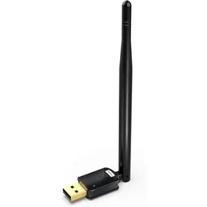 USB WiFi Adapter for PC,  Network Adapter 150Mbps, High  6dBi Antenna Support Desktop Laptop Compatible with Windows 11/10/ 8.1/7/ XP, Black