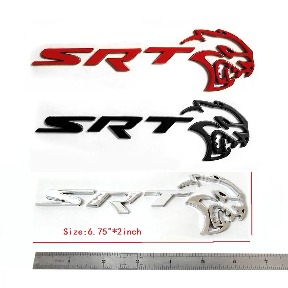 Hollow 3D Automotive Decals - 6.75x2 in Car Decorative Sticker, Vehicle Decoration Exterior Accessory for 2021-2023 Dodge Charger SRT Hellcat Tailgate & Side, Sticker For Cars