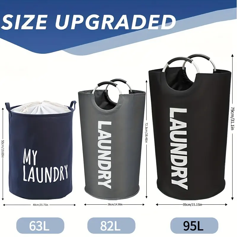 1Pcs/2Pcs Large-Capacity Collapsible Laundry Basket with Foldable Bag, Independent Stand Frame, Heavy-Duty Portable Organizer for Camping, Hiking, Home Use