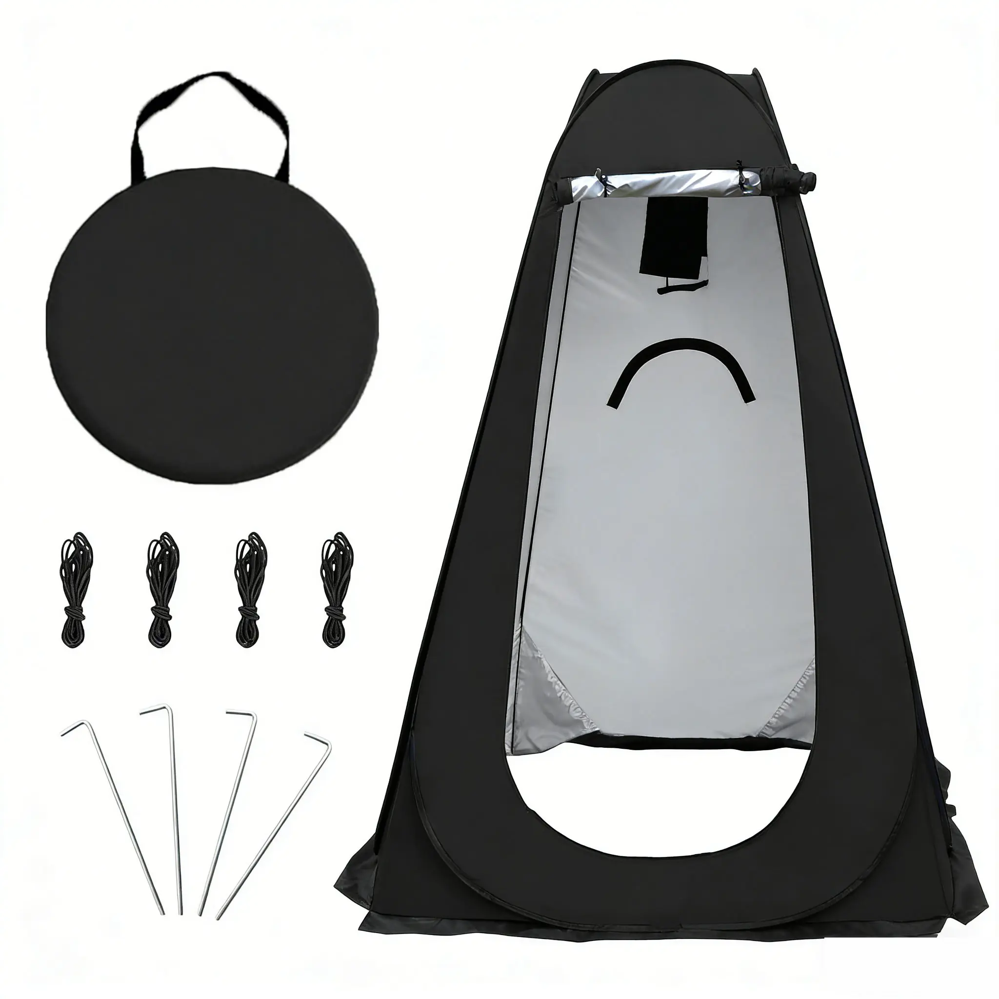 Pop Up Waterproof Outdoor Shower Tent Black 3.93ft6.24ft H UV Rainproof  Privacy