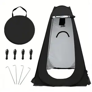 Pop Up Waterproof Outdoor Shower Tent Black 3.93ft×6.24ft H UV Rainproof Privacy Shelter Portable Dressing Changing Tent for Camping Beach Hiking Picnic Fishing RV Glamping Outdoor Travel Essential beach picnic fishing potty