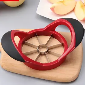 Large Apple Slicer and Corer, Stainless Steel Sharp Blade with Ergonomic Non-Slip Plastic Handle, Kitchen Fruit Cutter Easy to Clean, Fruit Vegetable Slicer