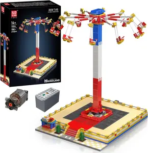 Mould King 11016 Fantasy Amusement Park Series Swing Carousel Building Kit 1581+ Pieces Motorized Remote Controlled Fairground Ride Toy STEM Gift for Teens and Adults