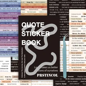 Quote Sticker Book, 40 Sheets 2370pcs Typography Quote Sticker Collection, Diary Sticker, Sticker Packs, Scrapbook Accessories, Waterproof & Reusable for Journaling/Planners/DIY Craft Projects