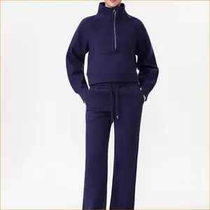 Vibe Outdoor Women's Lightweight Outdoor Loungewear Set  Stand Collar Hooded Tracksuit for Walking & Sports