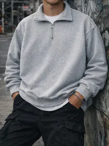 Men’s Quarter Zip Sweatshirt | Casual Oversized Pullover for Streetwear, Athleisure & Everyday Wear