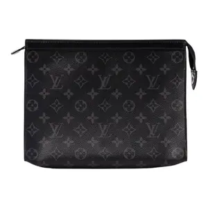 Pre-owned Louis Vuitton Coated Canvas Clutches & Wristlets Pochette Voyage Monogram Eclipse L26051115