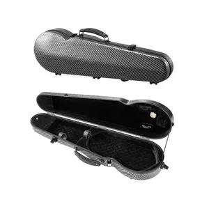 VEVOR 4/4 Full Size Violin Case, Built-in Hygrometer, Lightweight Portable Travel Carrying Bag, with Plush Lining, Dual Shoulder Straps, Anti-Scratch, Professional Triangular Shape, for Violin, Black