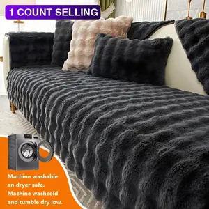 sofa cover Soft Plush Sofa Cushion Cover, Elastic Sofa Slipcover, Washable Sofa Slipcover, Sofa Couch Covers, Pet-Friendly Winter Protector, Furniture Protection for Living Room Bedroom Office #GLOBAL PICKS