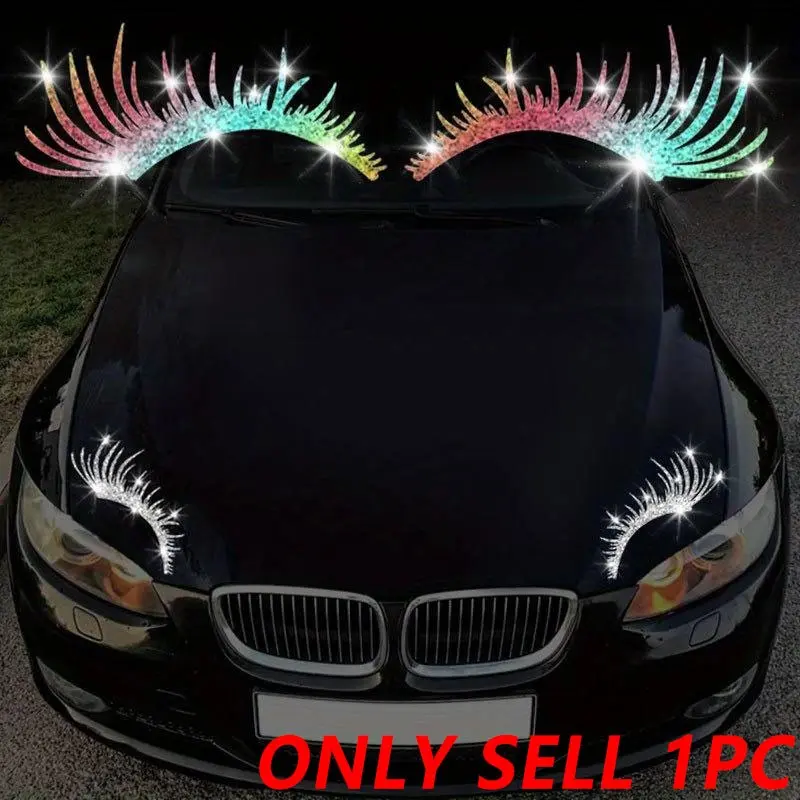 Creative Eyelashes Design Car Headlight Decorative Sticker, Waterproof & Durable Car Sticker, Car Decals, Self Adhesive Decal for Car Truck Lorry Exterior Decoration, Sticker for Cars, Vehicle Exterior Decoration, Universal Car Sticker