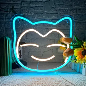 Snorlax Neon Sign, Cute Anime Led Neon Sign, USB Plug Wall Hanging Neon Light, Novelty Lighting for Home Bedroom Living Room, Modern Mood Lighting, Ambient Night Lights