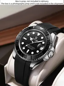 Luxury Yacht Series Quartz Watch for Men, Waterproof Night Light Calendar, Fashionable Stainless Steel Wristwatch Analog Watch, Perfect Gift, Multifunctional Watch