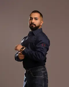 CRG Navy FR Button Up