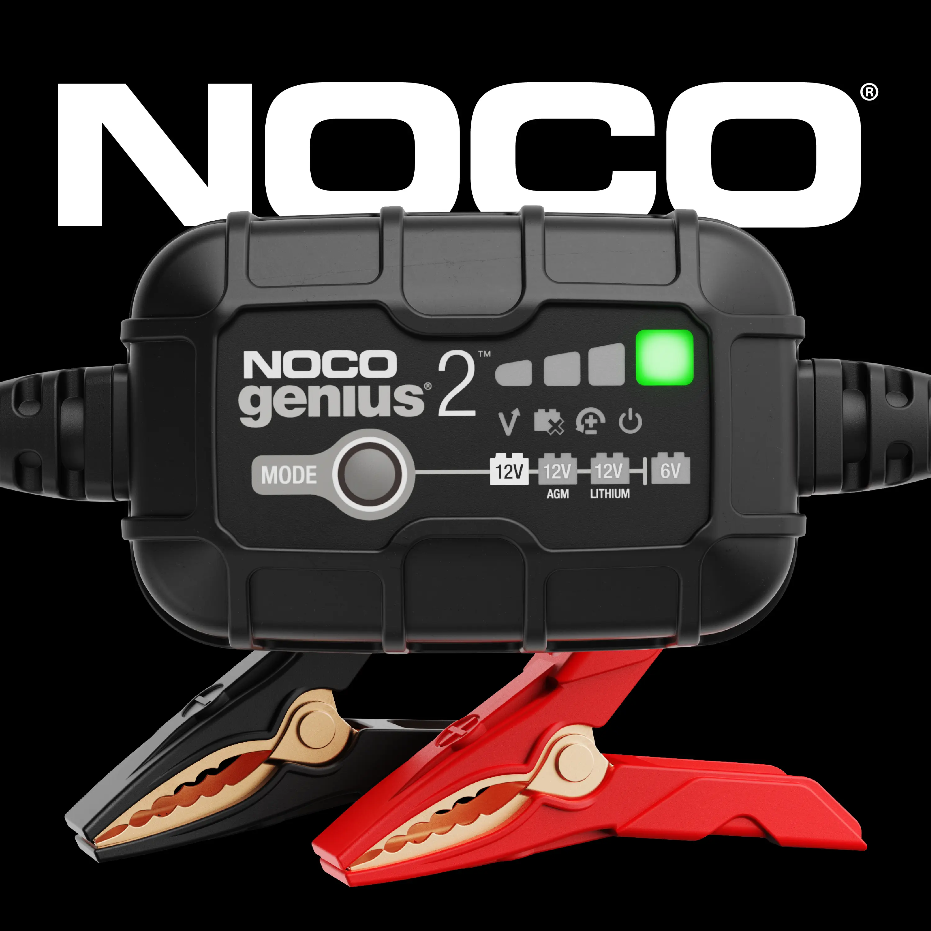 【FathersDayGift】NOCO GENIUS2 2A Smart Car Battery Charger, 6V and 12V, Battery Maintainer, Trickle Charger and Desulfator