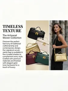 Handmade Zipper Woven Textured Bag New Fashion Trendy Shoulder Crossbody Bag Suitable for Daily Outdoors, Stylish and Practical Handbag