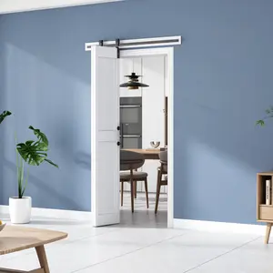 MDF Bi-Fold Barn Door - Available in Sizes 24in/28in/30in/36in/44in/48in/60in/72in/96in x 84in - Water-Proof PVC Surface, H-Frame, White
