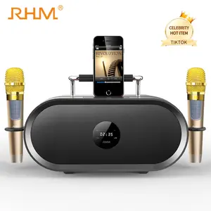 RHM K666 Karaoke Machine, Handheld Bluetooth Speaker Support Bluetooth/AUX/USB/SD, Portable Mobile Outdoor Entertainment System/Portable Home Audio