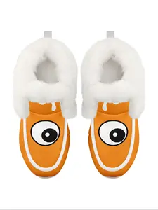 Halloween Women's Winter Fur-Lined Snow Boots, Ultra Warm, Cozy and Comfortable, Soft Pumpkin pattern Slip-Ons, Slip-Resistant Sole, Ideal for Cold Weather,Best Halloween Gifts, Winter Warm Shoes