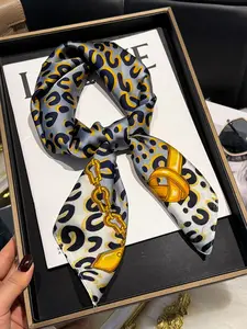Women's Casual Leopard Print Scarf, Breathable Multi-Functional Hairband Headband Scarf Bag Accessory, Versatile Fashion for All Seasons