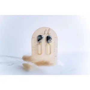 Clay earring | tortoise shell dangles