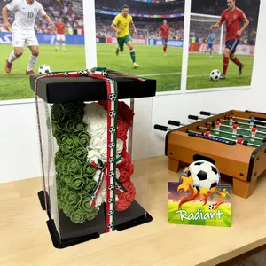 Mexican Bear Gift Set, Football Rose Teddy Bears, Perfect Birthday Present for Boyfriend, Includes Box & Card