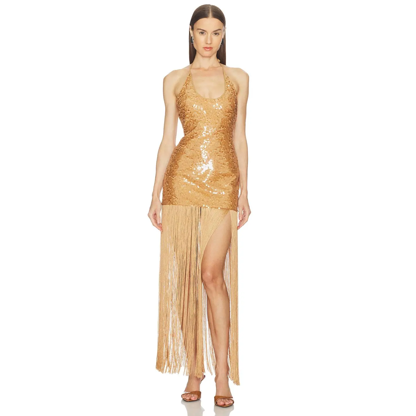 Camila Coelho Ankira Maxi Dress in Bronze