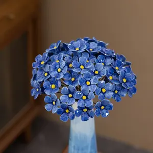 8PCS Handcrafted Ceramic Flowers, Home Decor Porcelain Flower, With Flower Path and Vivid Colors, For Living Room, Dining Table, Office, Home Floral Decor.