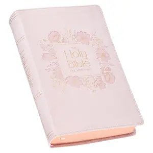KJV Holy Bible, Giant Print Standard Size Red Letter Edition, Thumb Index Tabs & Ribbon Marker, King James Version, Vegan Leather, Pink, 14 pt. Type Imitation Leather – May 19, 2025