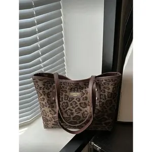 Nylon Fabric Smooth Zip Leopard Rivet Embellished Fashion Multifunctional Casual Large Capacity Summer New Vintage Shoulder Tote Hobo Bag
