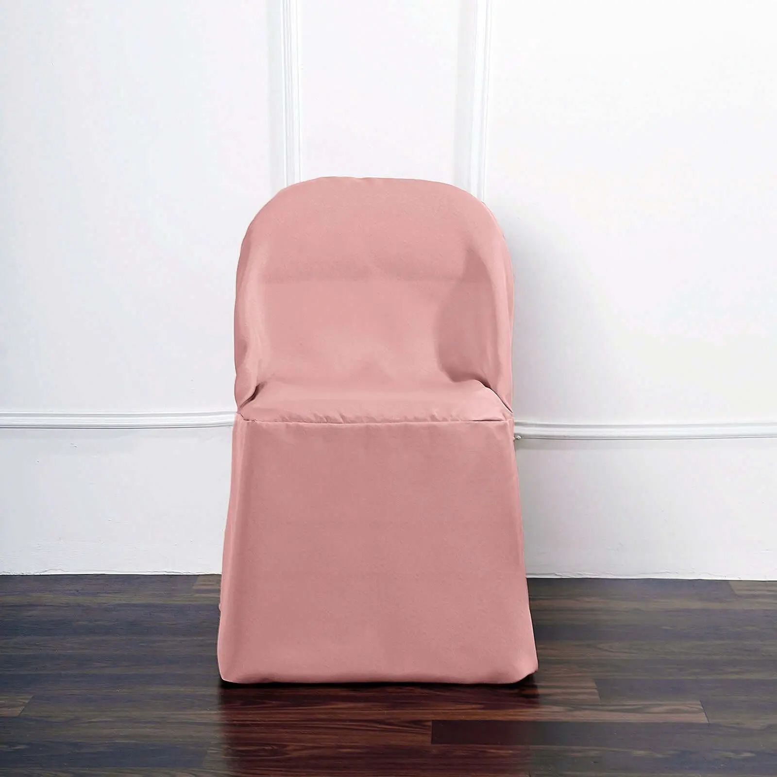 Polyester Folding Chair Cover Dusty Rose - Reusable Stain-Resistant Slipcover, Chair Covers For Folding Chairs, Washable Chair Slipcovers