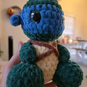 handmade crochet fighting turtles