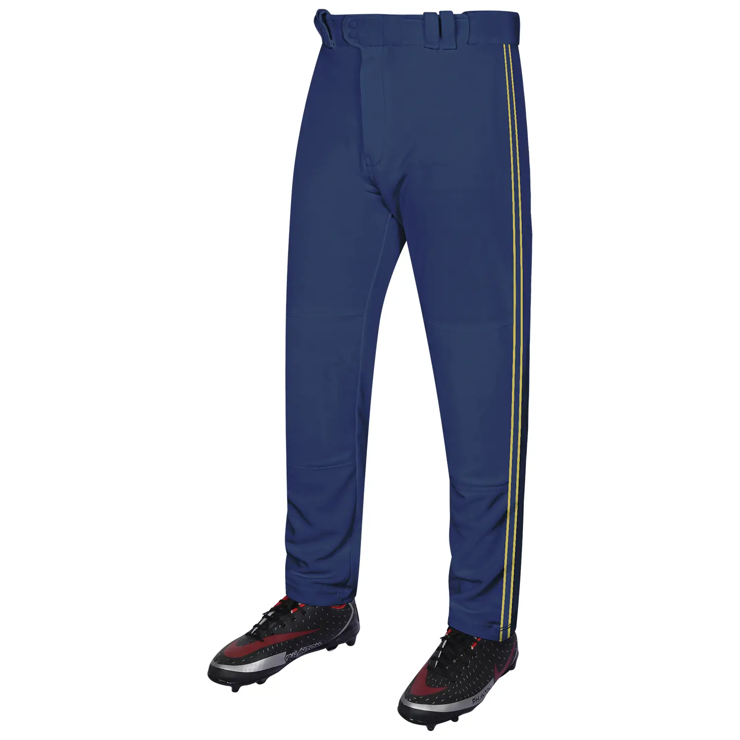 Exxact Sports Men's & Youth Proline Striped Baseball Pants, Relaxed Fit Open Bottom Polyester with Reinforced Double-Ply Knees, Breathable & Moisture-Wicking Fabric, Double-Ply Knee Panels, Machine Washable
