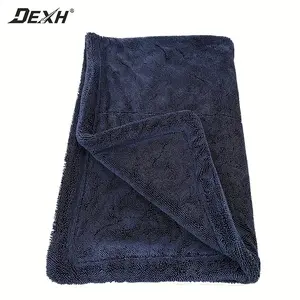 Large Thick Microfiber Cleaning Cloths, 23.6in×35.4in(60×90cm) 1300 GSM Dual Sided Twist Ring Microfiber, Super Absorbent Reusable Scratch-Free Cloths for Vehicle Drying, Dual Sided Microfiber