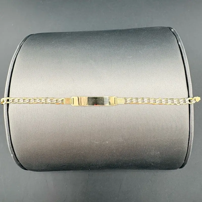 10K Gold Bracelet - 6.5 in, 4.31 mm, Small Unisex Personalized Customized Gift Compatible with Name Necklace Customized Jewelry