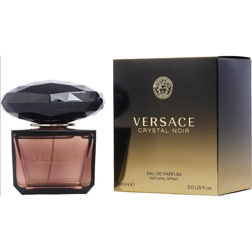 Versace Crystal Noir Women's Eau de Parfum (EDP) Spray - 3.0 fl oz Elegant Modern Floral-Oriental Fragrance with Gardenia & Amber Blend, Noir Amber Boxed Women's Fragrance, New in Box, Noir Women's Fragrance