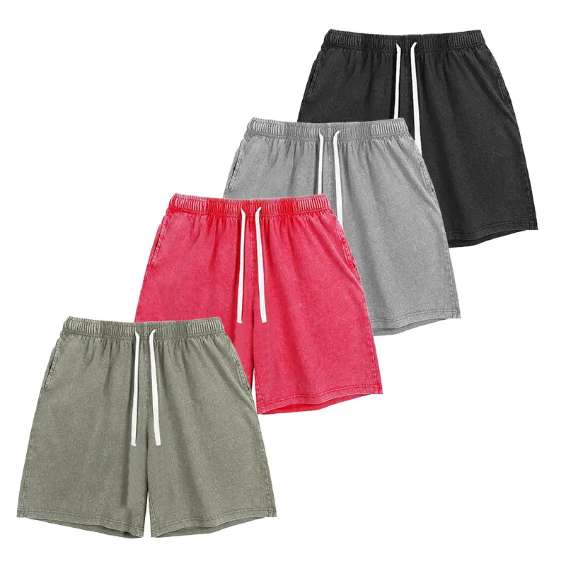 Vintage Wash Drawstring Cotton Shorts, essential shorts men, bottom clothes, clearance sale, fits for men, cotton shorts, summer mens clothing,back to school,back to school haul