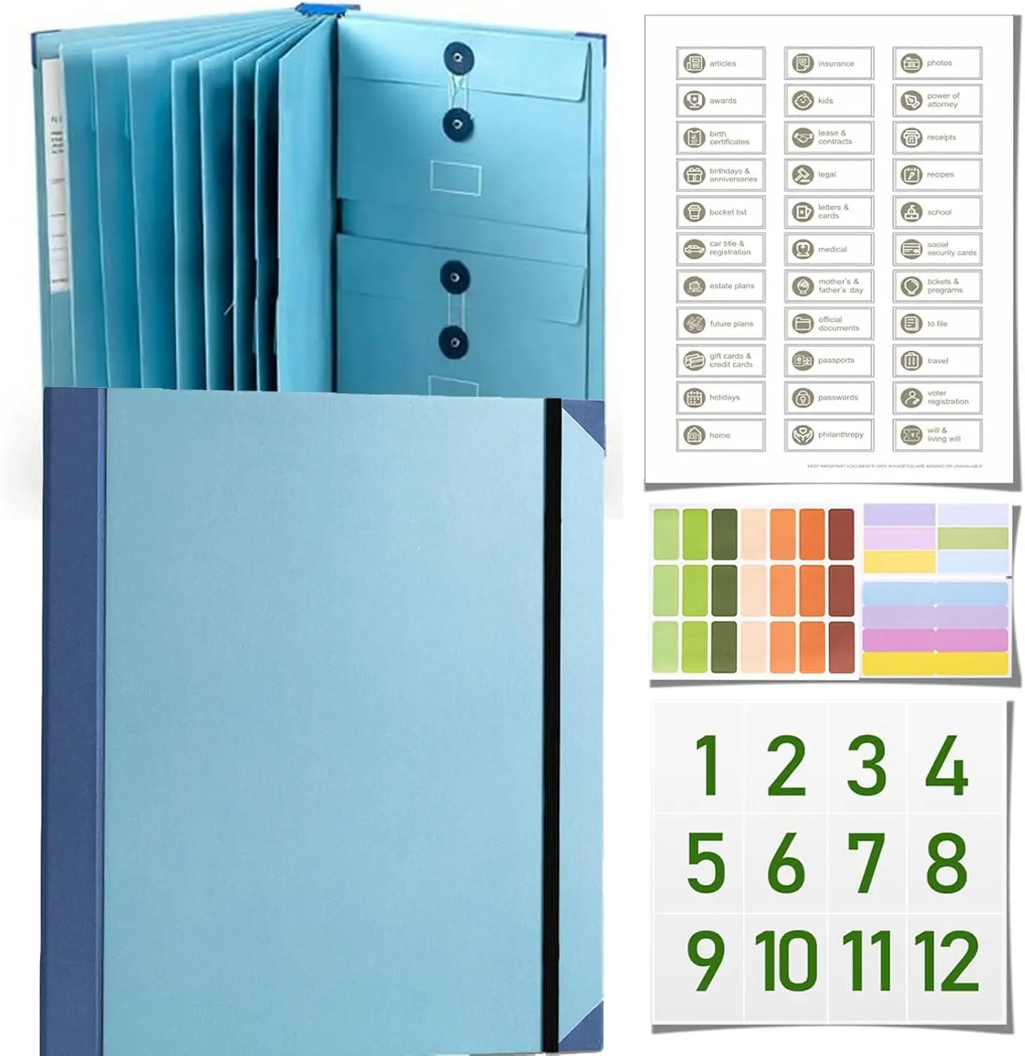 Multi-Pocket Expandable File Organizer Binder - Durable Binder Folders for Home/Office, Portable Filing Solution to Centralize Documents, Customizable & User-Friendly for Storing Banknotes, Legal Papers, Cards, Bills, File System Management, A4/Letter-Siz
