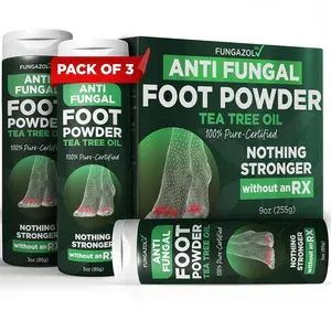 Antifungal Foot Powder with Miconazole Nitrate 2% & Tea Tree Oil | Athlete’s Foot Treatment for Itchy Skin & Odor Control | Prevents Reinfection | Fast-Drying Powder | Pack of 3