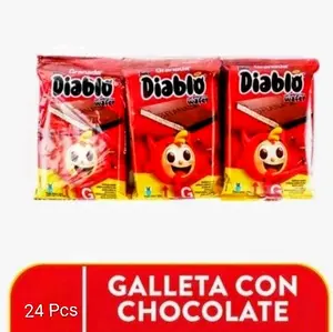 1 Bolsa de Granada Diablo Galleta Con Chocolatada Relleno de Vainilla de 24 unid