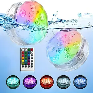 2/4 LED Pool Lights, Multi-Color Underwater Decorations for Ponds, Swimming Pools, Aquariums, Bathtubs, Weddings, Parties, Home Atmosphere, Waterproof Lights, Waterproof Outdoor Lights, Waterproof Outdoor Lighting