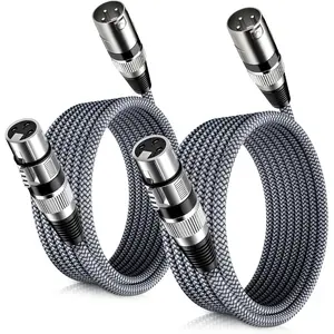 XLR Microphone Cable - 2 Pack, 16.5 Feet, XLR Male to Female, Balanced Shielded, for Amplifier, Mixer, Recording Studio, Speaker Systems