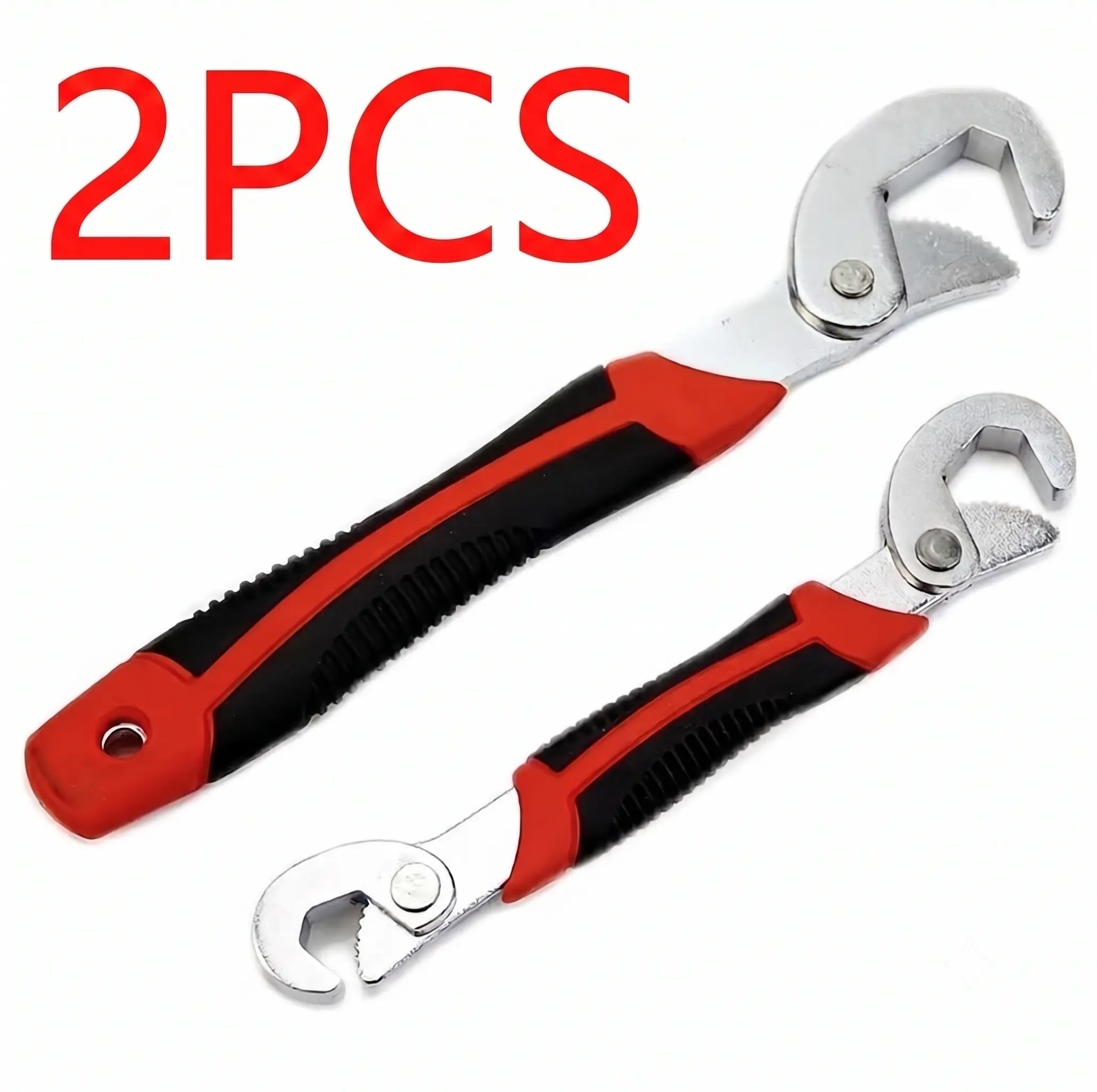 2PCS Durable Stainless Steel Adjustable Wrench-Pliers Combo Set, Multi-functional Hand Tool with Spud, Socket & Ratchet Features for DIY, Home Repairs