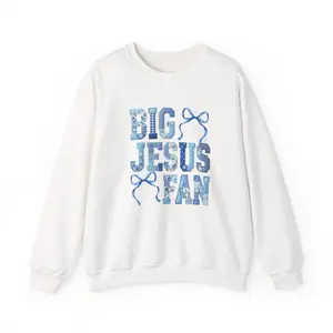 Big Jesus Fan Faux Patchwork Sweatshirt