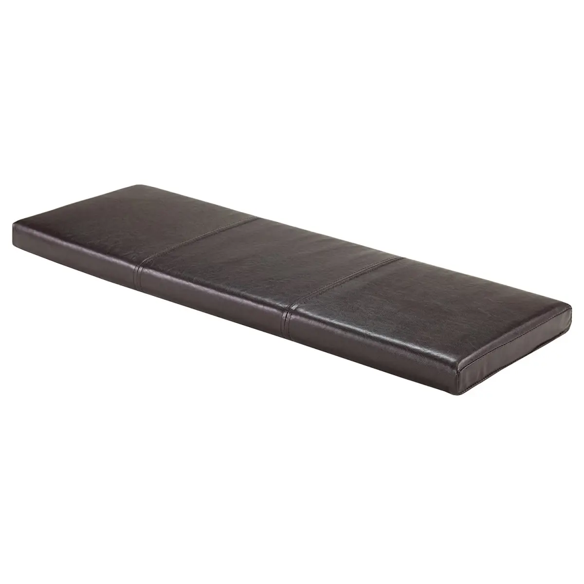 Winsome Wood 92303 Boris Indoor PU Leather Cushion Bench - Espresso Finish, Thick Pre-Stuffed Foam Cushion Seat, Single Person Floor & Built-in Seating