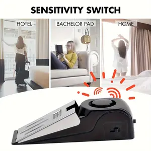 Door Alarm Detector Rubber Alarm Device 120 Decibel Security System for Hotels Homes Travel Personal Safety Tool