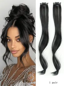 Women's Side Bangs Clip-In Hair Extensions, Synthetic Extensions, Natural Long Fringe Design, Perfect for Daily Use & Stylish Look, Synthetic Hairpieces