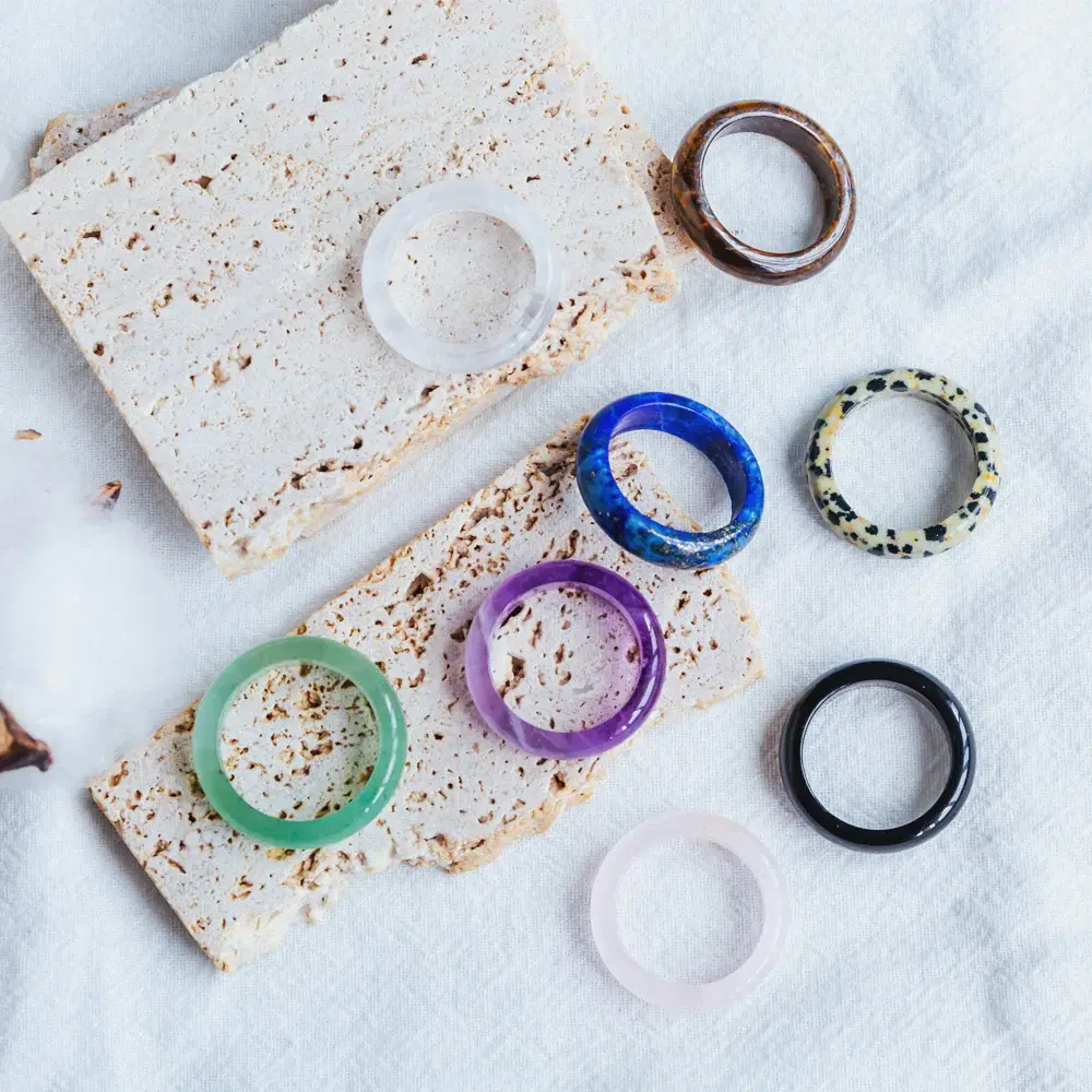 Natural Unique Crystals Gemstone Ring, Jewelry Accessories for Daily Wear